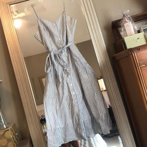 Who What Wear light blue striped dress